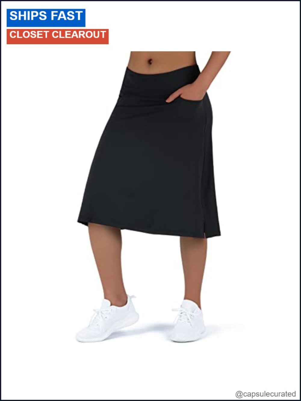 Midi Skorts Skirt 3 Pockets Athletic Tennis Golf Running